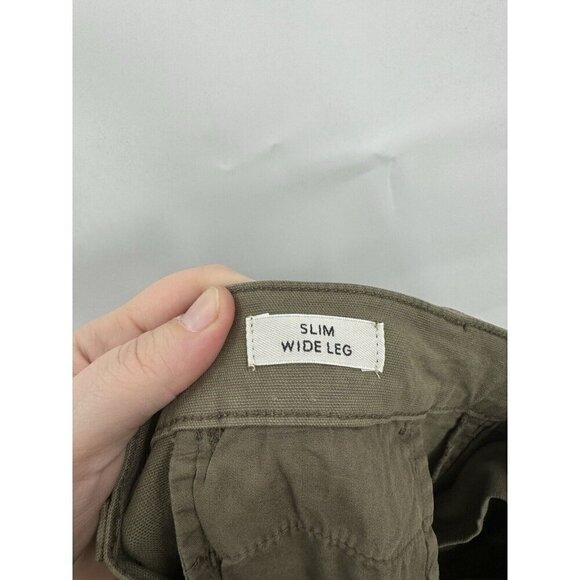 J Crew Slim Wide Leg Pants 29 Garment Washed Army Green Fairy Gremlin Goblin - Picture 4 of 12